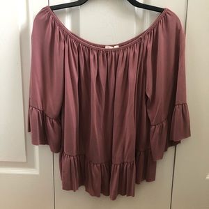 Flowy Pink Off the Shoulder Top
